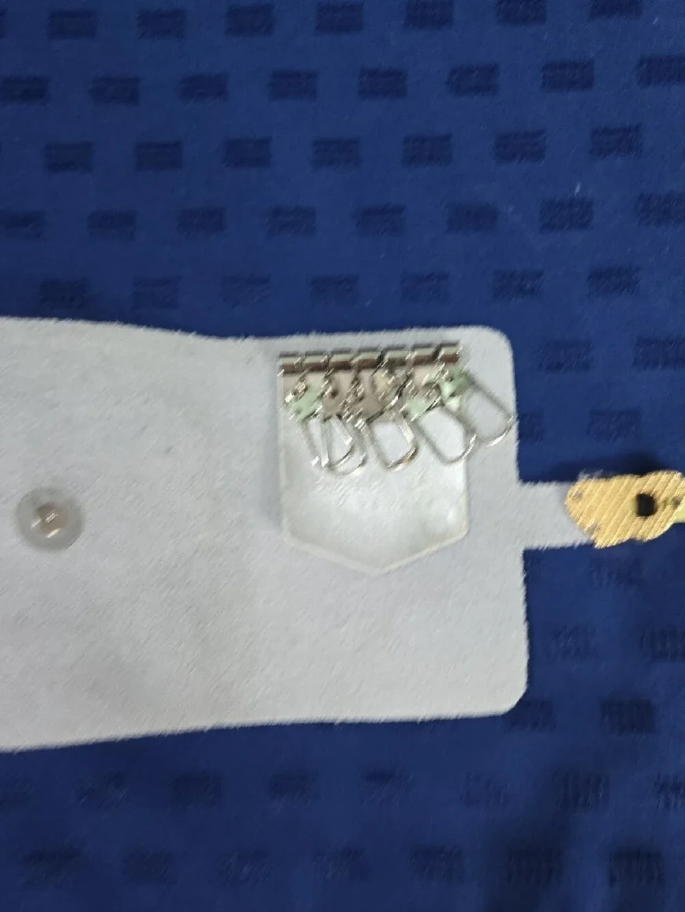 Agnes B. Silver Key Holder with Gold Flower Snap